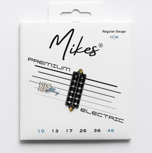 Mikes® Premium Electric Regular Gauge Guitar Strings - Hexangular Steel Core - Nickel Alloy - Anti-Rust