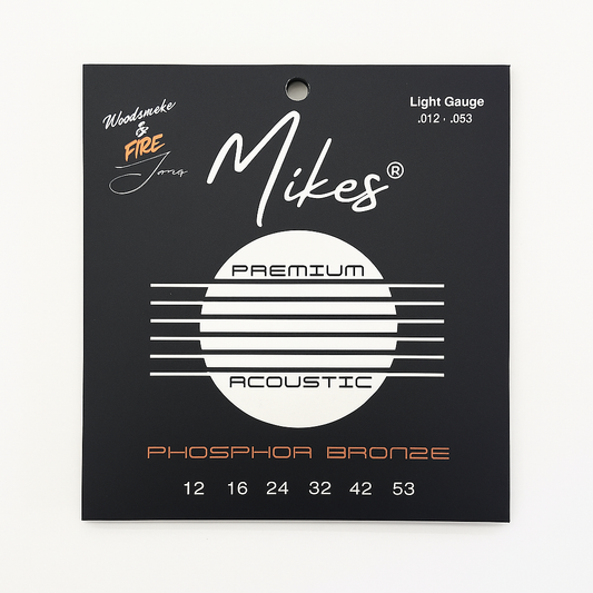 Mikes® Premium Acoustic Light Gauge Guitar Strings - Hexangular Steel Core - Phosphor Bronze - Copper Wound